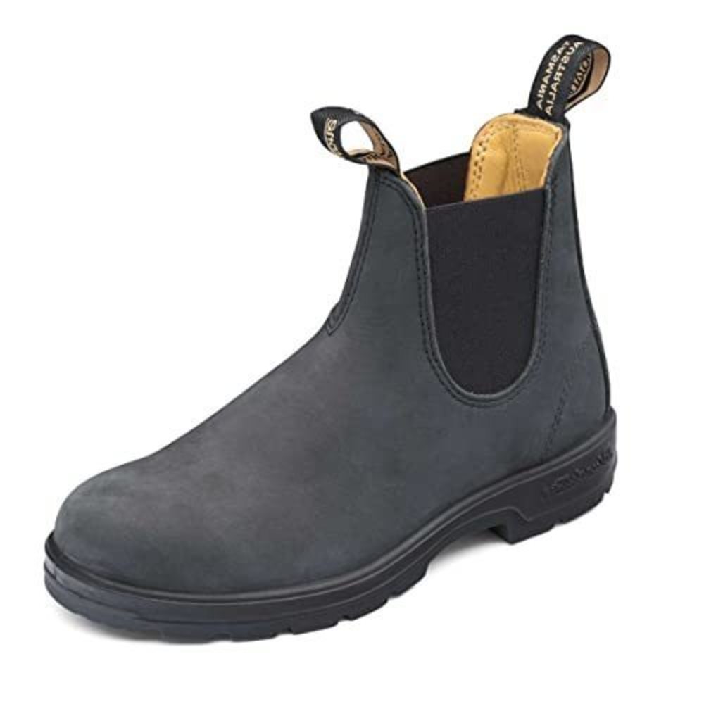BLUNDSTONE UNISEX 587 ROUND TOE CHELSEA BOOT FOR MEN & WOMEN, RUSTIC BLACK,